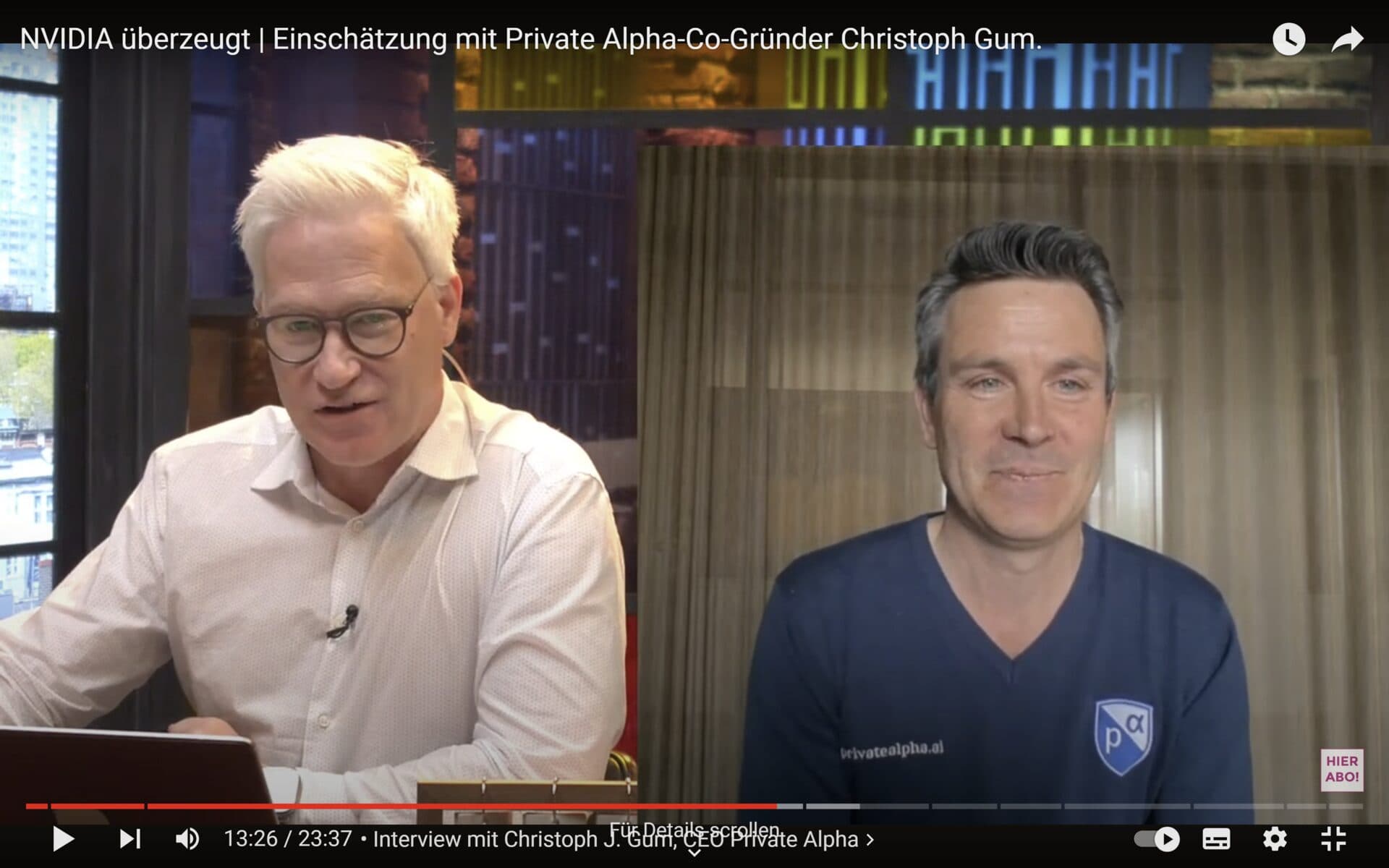 Our CEO live with Markus Koch on Nvidia and AI adoption